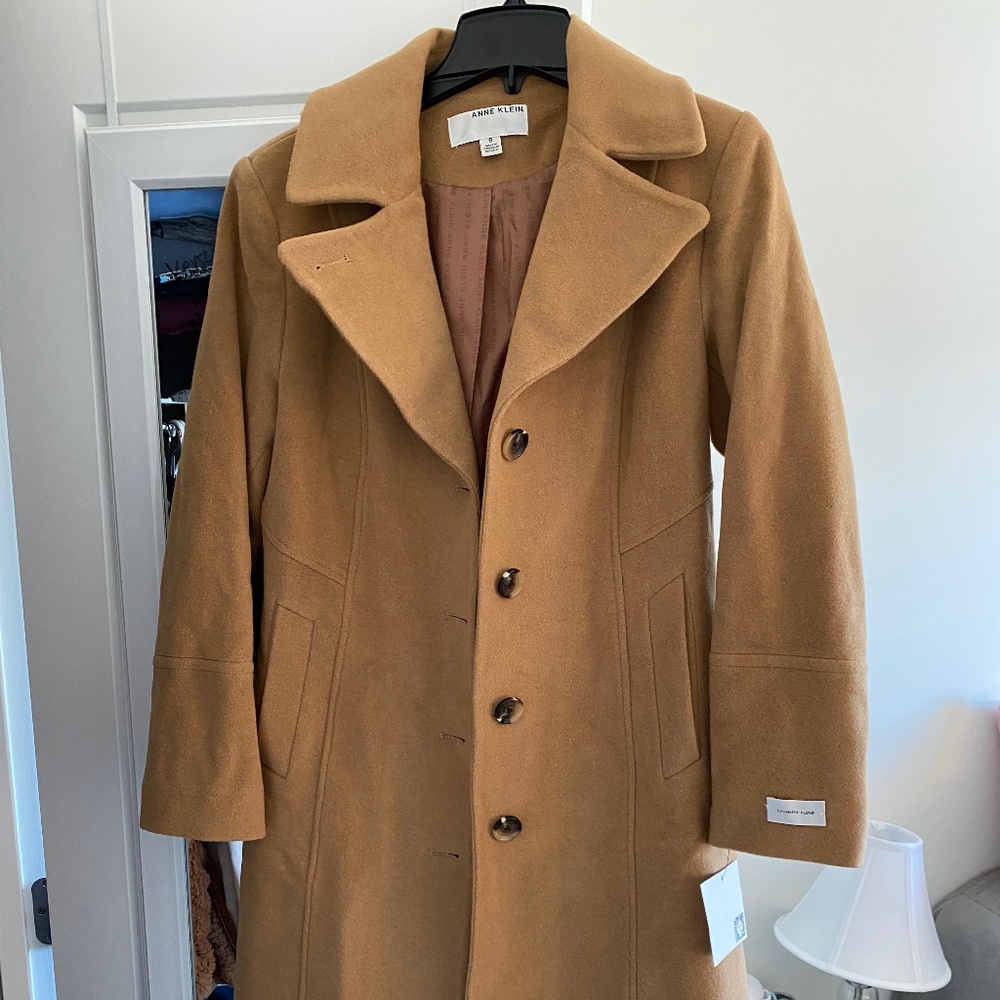 Anne Klein Single Breasted Midi Coat